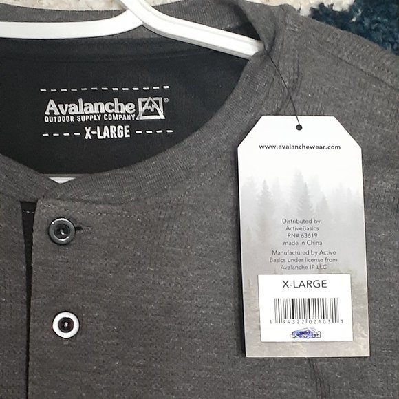 Avalanche Men's Grey Henley XL TAGS ON - Picture 3 of 3